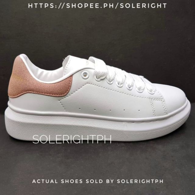 Alexander Mcqueen Oversized Sneakers White Pink Suede Shopee Philippines