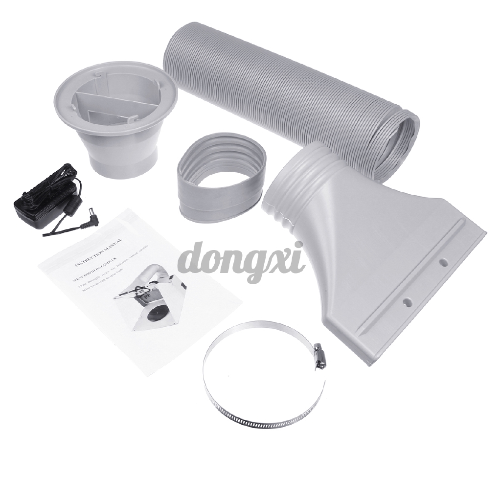 Portable Hobby Airbrush Paint Spray Booth Exhaust Filter Extractor LED