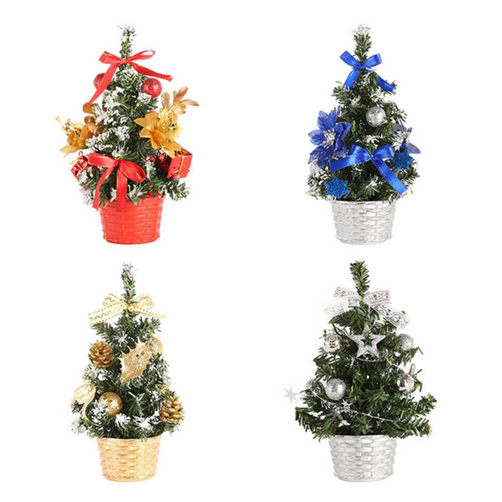 6 inch Tabletop Christmas Tree Artificial Mini Xmas Tree with Ornaments