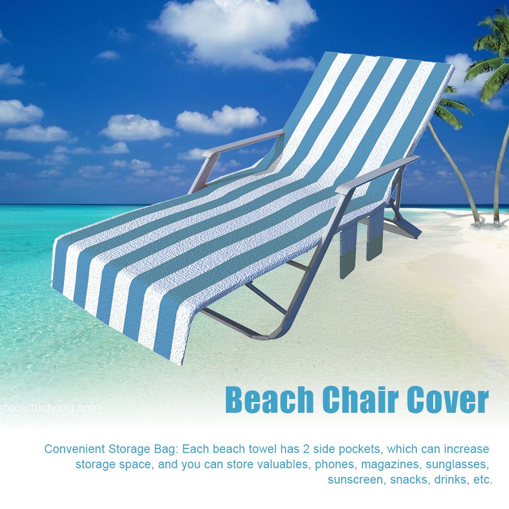 lounge chair cover with pockets