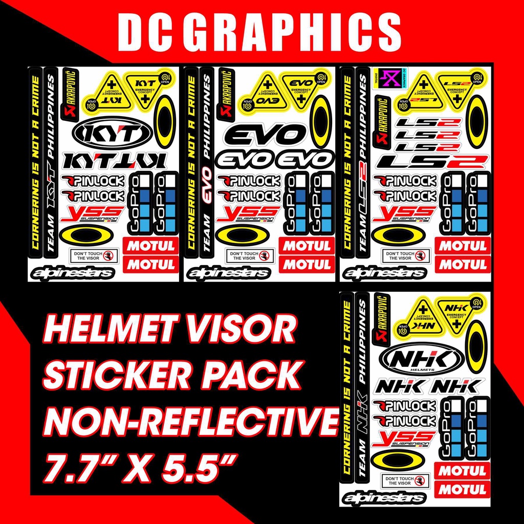 HELMET VISOR STICKER PACK NON REFLECTIVE Shopee Philippines