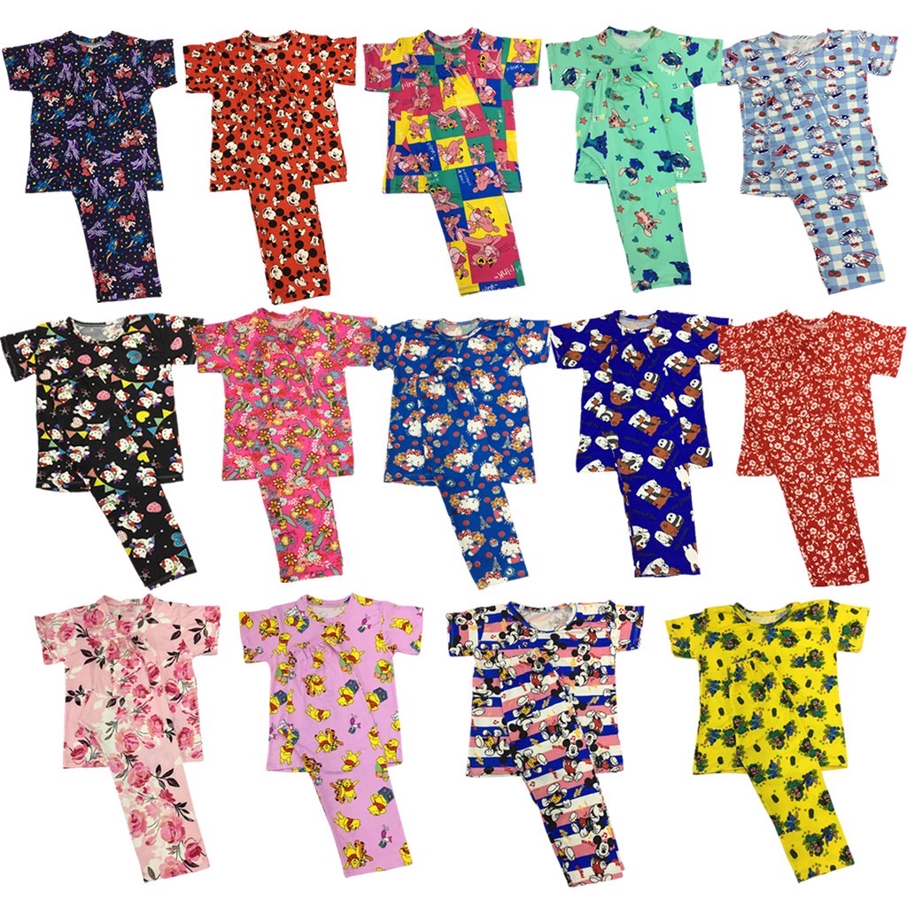"UniK" CUTE Terno Pajama Sleepwear For Kids (Cotton Spandex) Character Prints (46 years old
