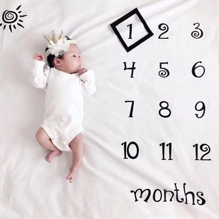 Newborn Baby Unicorn Monthly Growth Milestone Blanket Photography Props Background Cloth Commemorate Rug  DIY Infant Boy Girl Photo Accessories