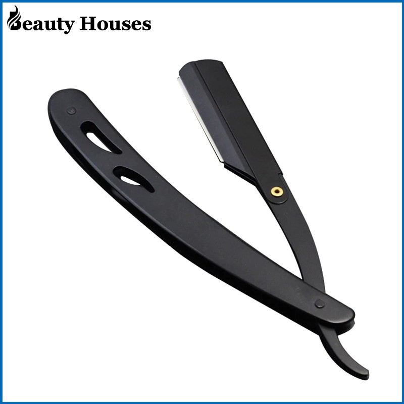 Beauty Houses Stainless Steel Straight Edge Barber Razor Folding