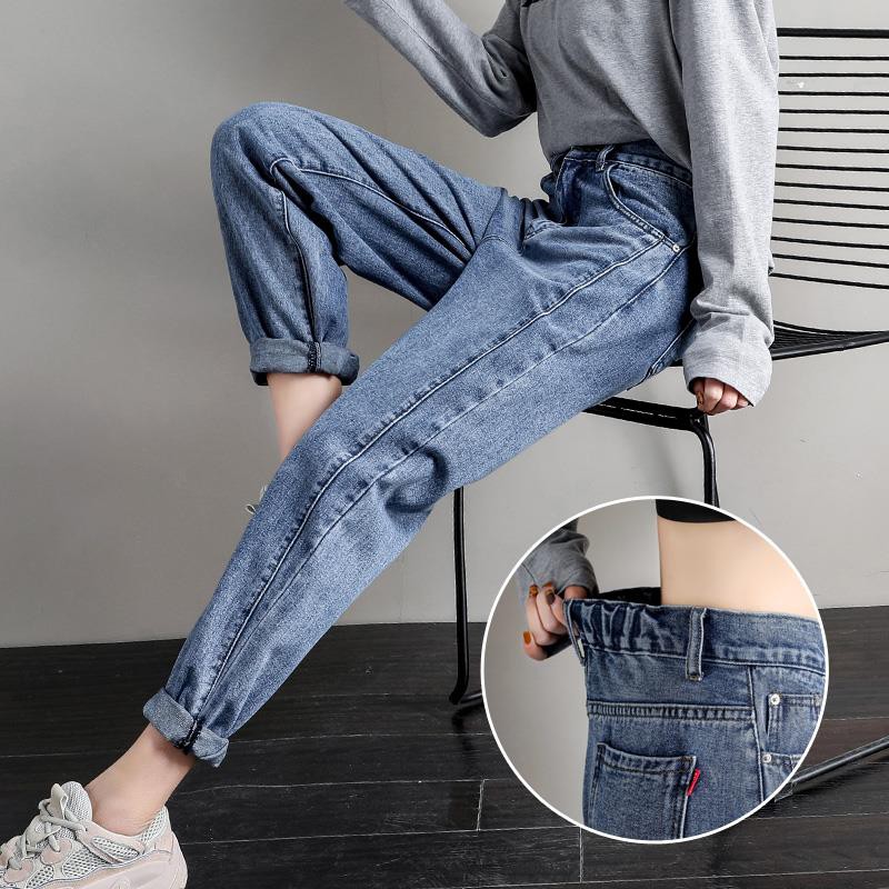 elastic waist boyfriend jeans