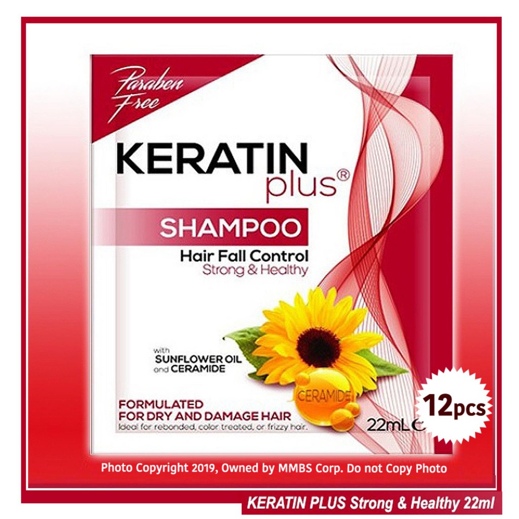 Keratin Plus Shampoo Hair Fall Control With Sunflower Oil And Ceramide 22ml 12 Pcs 250 Shopee 5742