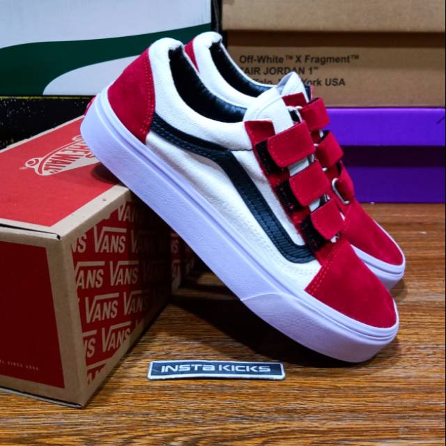 vans red velcro