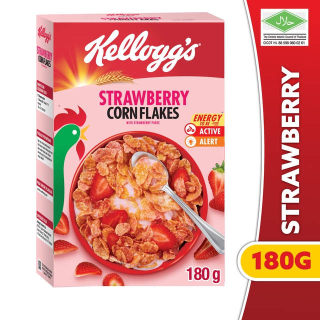 Kellogg's Strawberry Corn Flakes Cereal 180g With Real Berries Shopee