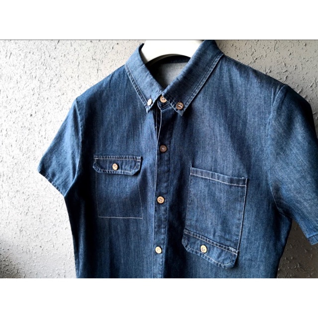 denim polo shirt