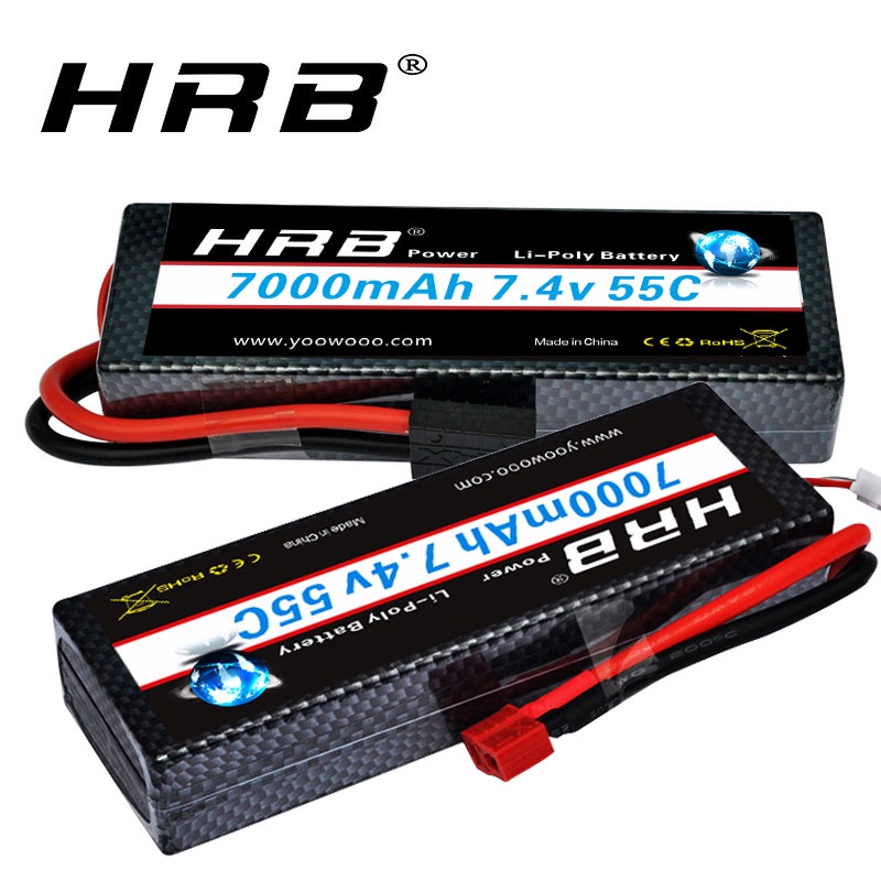2pcs HRB 3S 11.1V 3300mAh Lipo Battery 35C 70C Hard Case for RC Truck Car Buggy