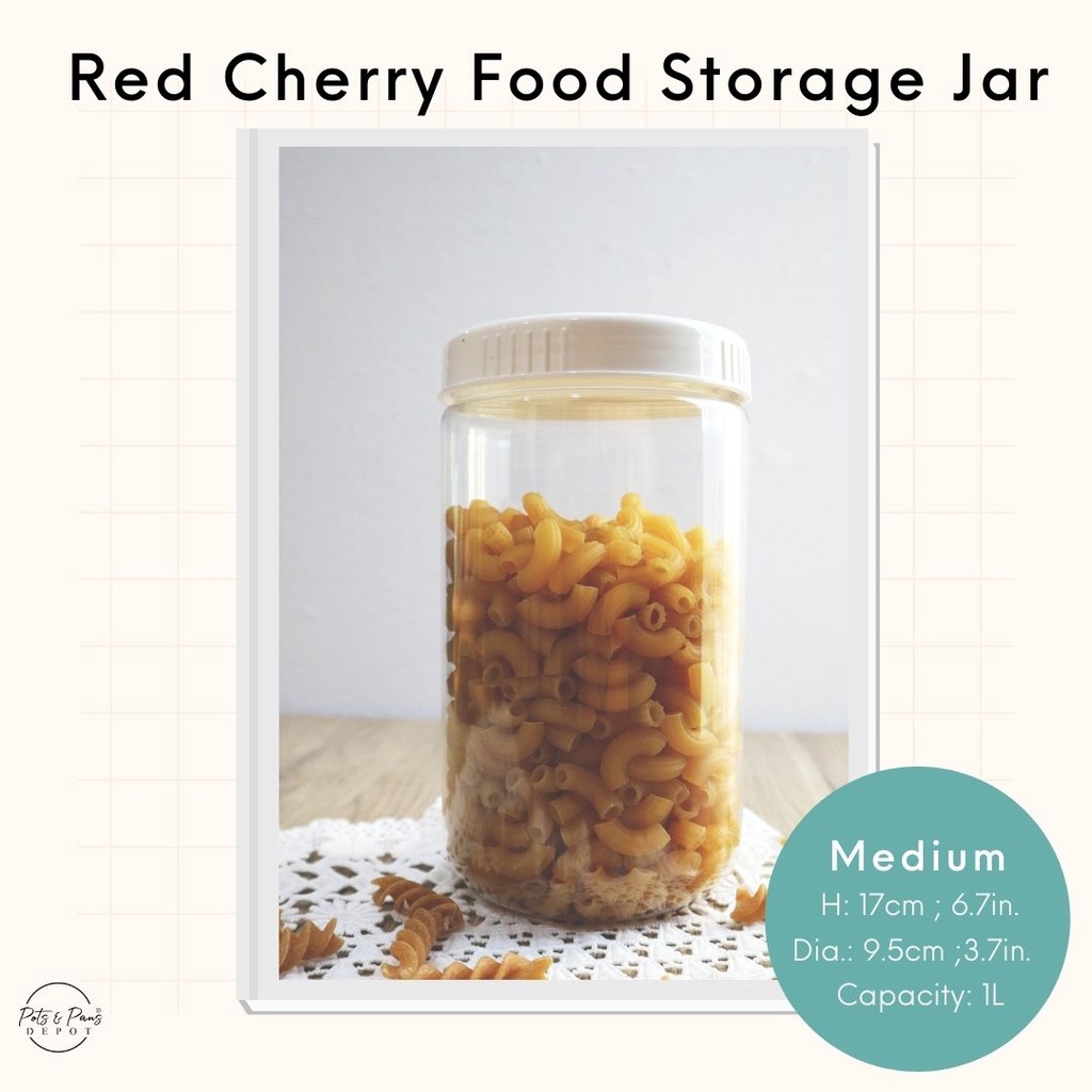 RED CHERRY Wide Mouth Food Storage Jar | Shopee Philippines