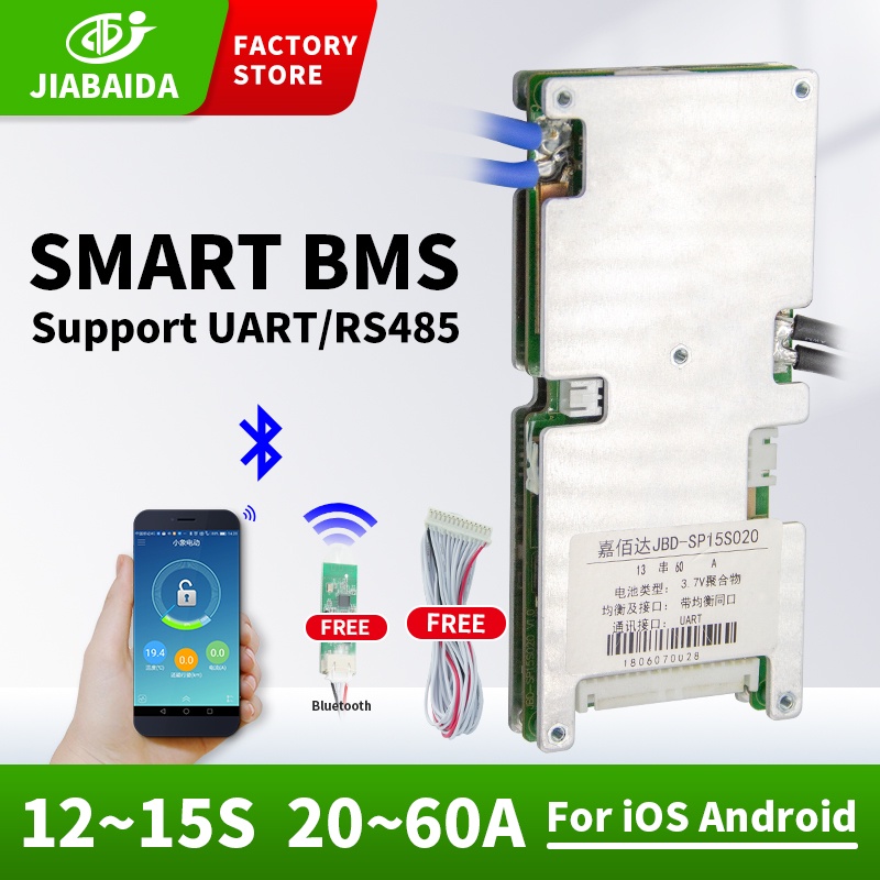 JBD Smart BMS 11~15S 13S 14S 20A 30A 40A 50A 60A for Li-ion Lithium ...