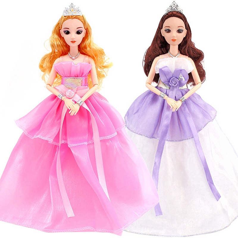 Ync 30cm Princess Barbie Doll Dress Set Dolls 1pc Dress 1pc Doll Dress Up Kids Pretend Play Toy With Body Shopee Philippines