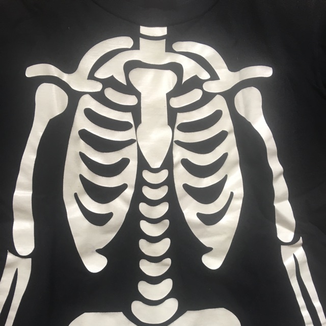 Halloween Skeleton Glow In The Dark Costume T Shirt Kids Shopee Philippines - black skeleton t shirt roblox