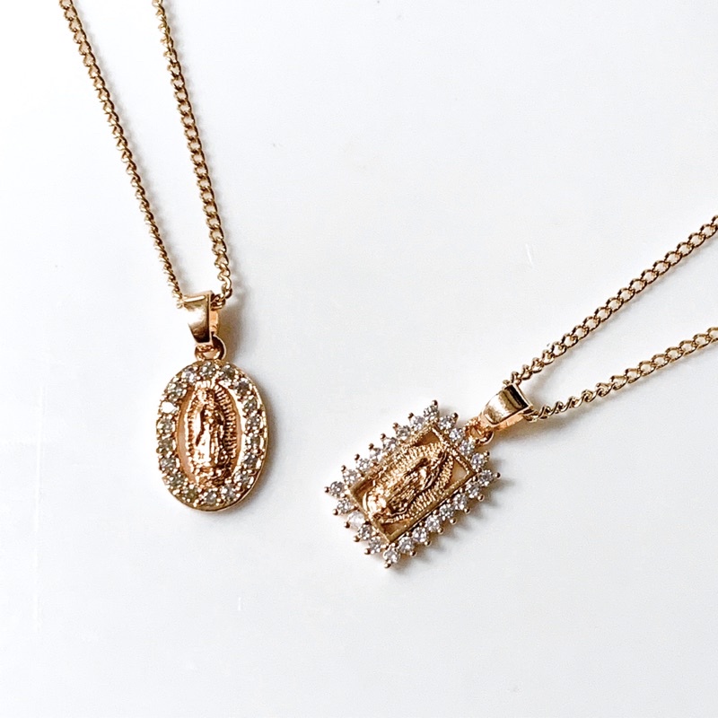 Virgin Mary Necklace With Cubic Zirconia Shopee Philippines 5508