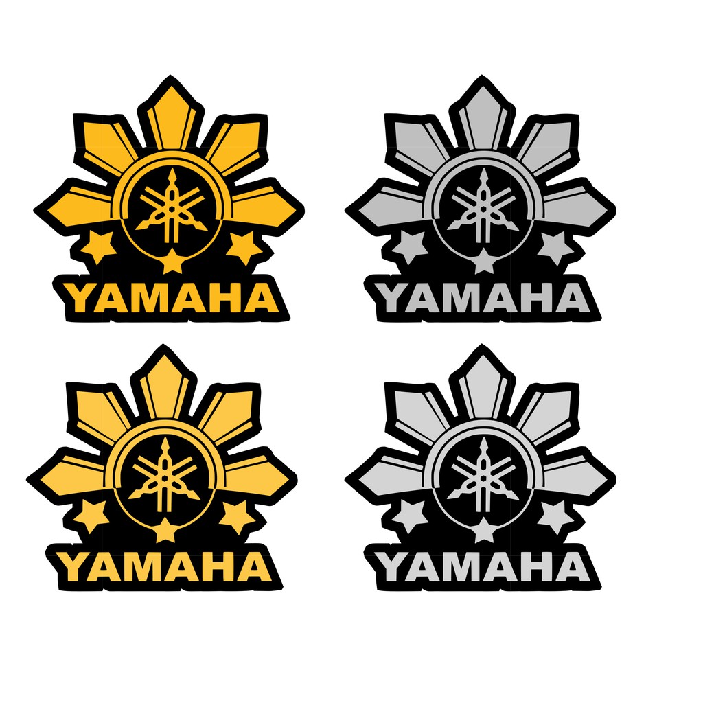 Cut Out sticker yamaha logo and sun star vinyl stickers with black base  waterproof | Shopee Philippines
