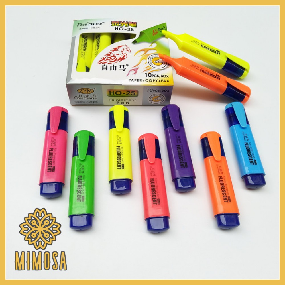 Mimosa highlighter pens come in 7 colors, reflective pen with all kinds