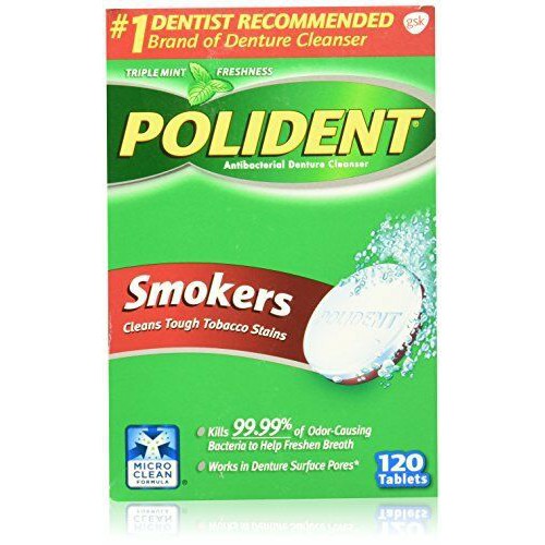 Polident Smokers Antibacterial Denture Cleanser Effervescent Tablets