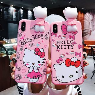 For OPPO A7 A5s A12 Cartoon Cute 3D Hello Kitty Pink Phone Case Soft ...