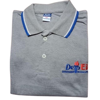 Best Selling Friday Uniform Wash Day Uniform Blue Corner Fashion Polo Embroidered DepED Logo Gray Po #3