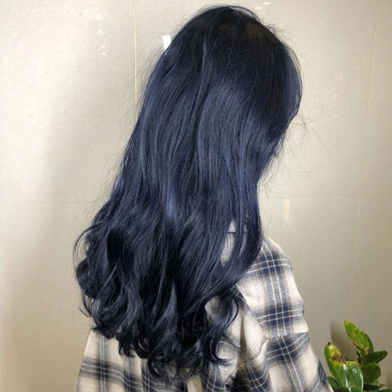 black hair with a blue tint