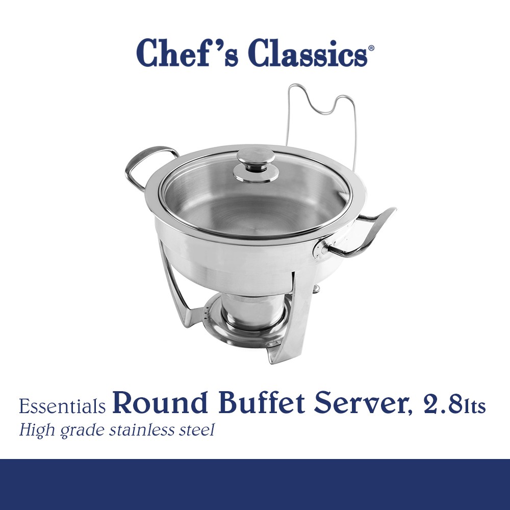 Chef S Classics Essentials Stainless Steel Round Buffet Server 2 8lts Shopee Philippines