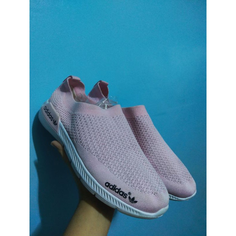 blue adidas slip on