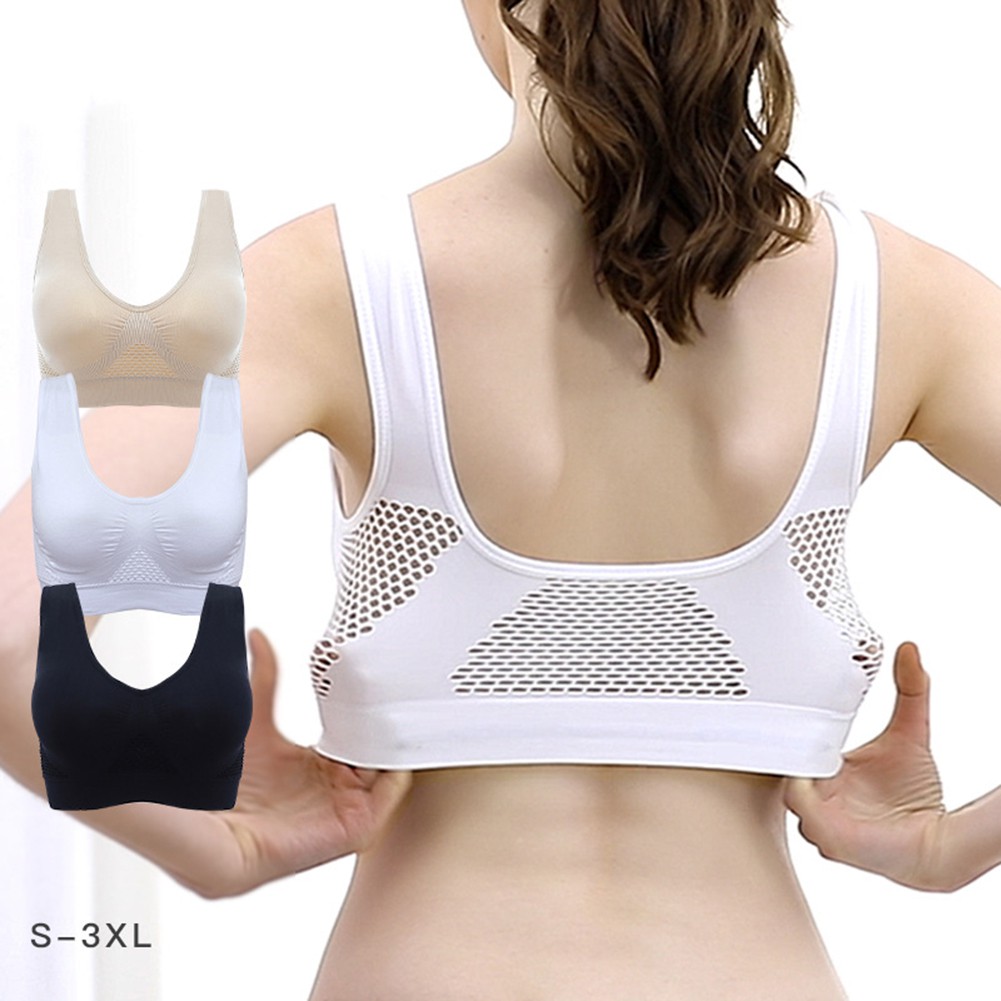 wireless push up sports bra