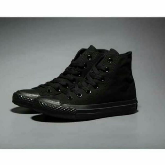 converse all black high cut