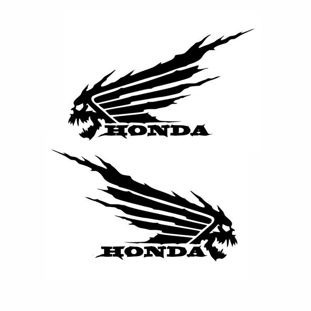 Honda Accessories ღmotorcycle Decal Sticker Honda Logo Wing Skull Tribal 2 Pieces Pair Shopee Philippines