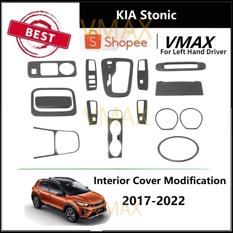 For KIA Stonic 20172022 Interior Black Cover modification For KIA Stonic 20172022 Shopee