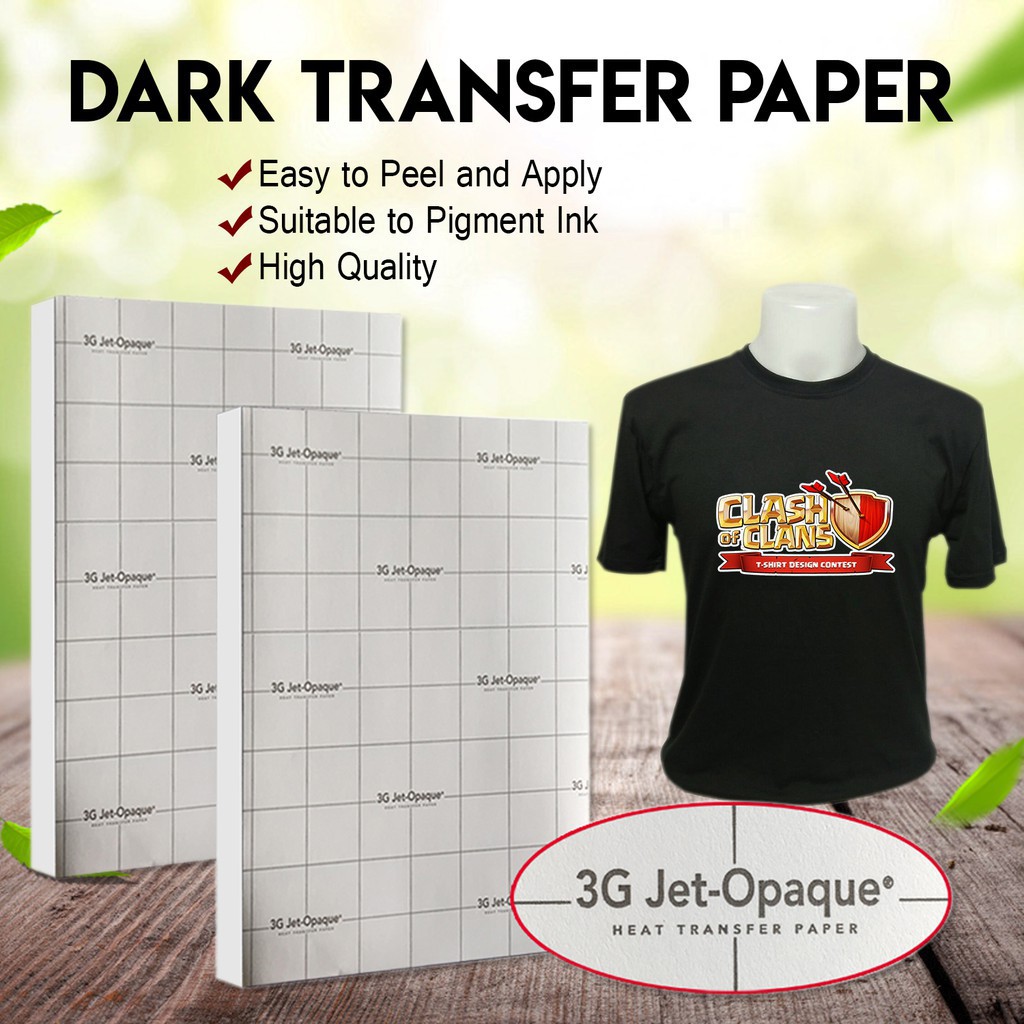 10sheets 3G-Opaque DARK/Jet Pro LIGHT Transfer Paper A4size | Shopee ...