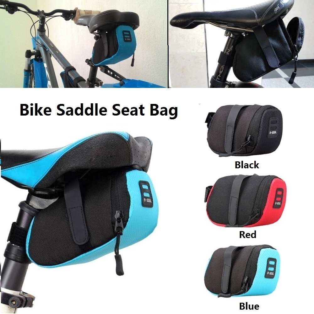 red bike saddle bag