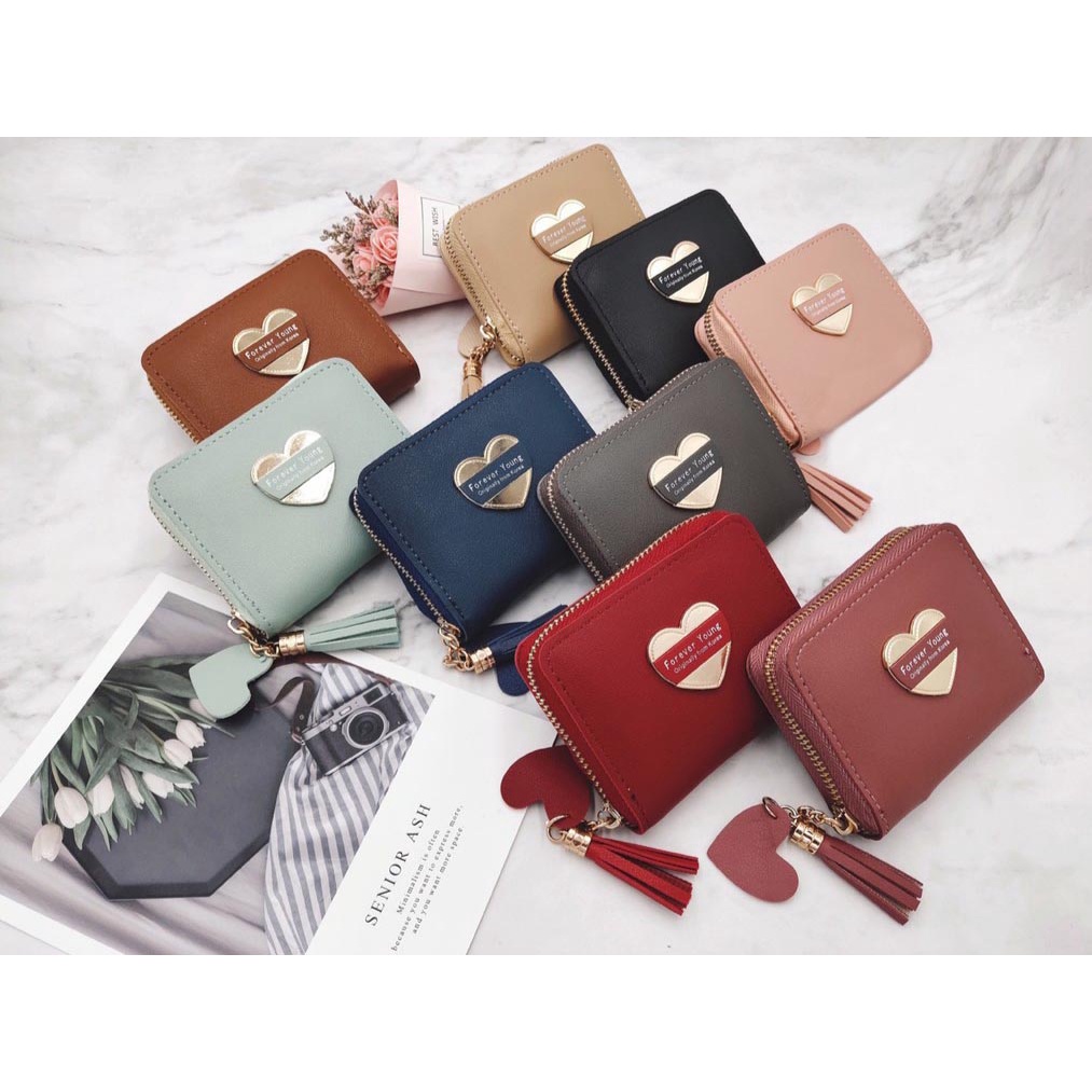 Forever Young Heart Cute Korean Ladies Wallet | Shopee Philippines