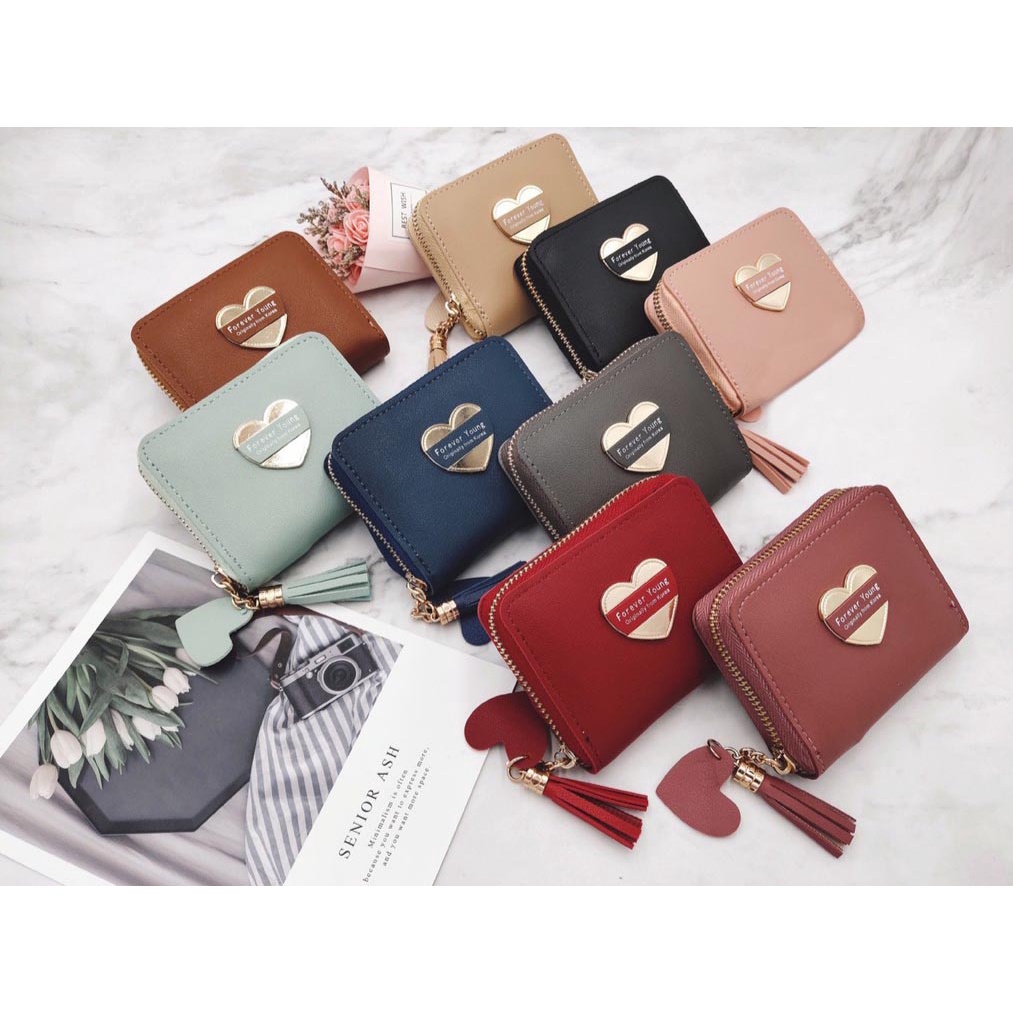 Forever Young Heart Cute Korean Ladies Wallet Shopee Philippines