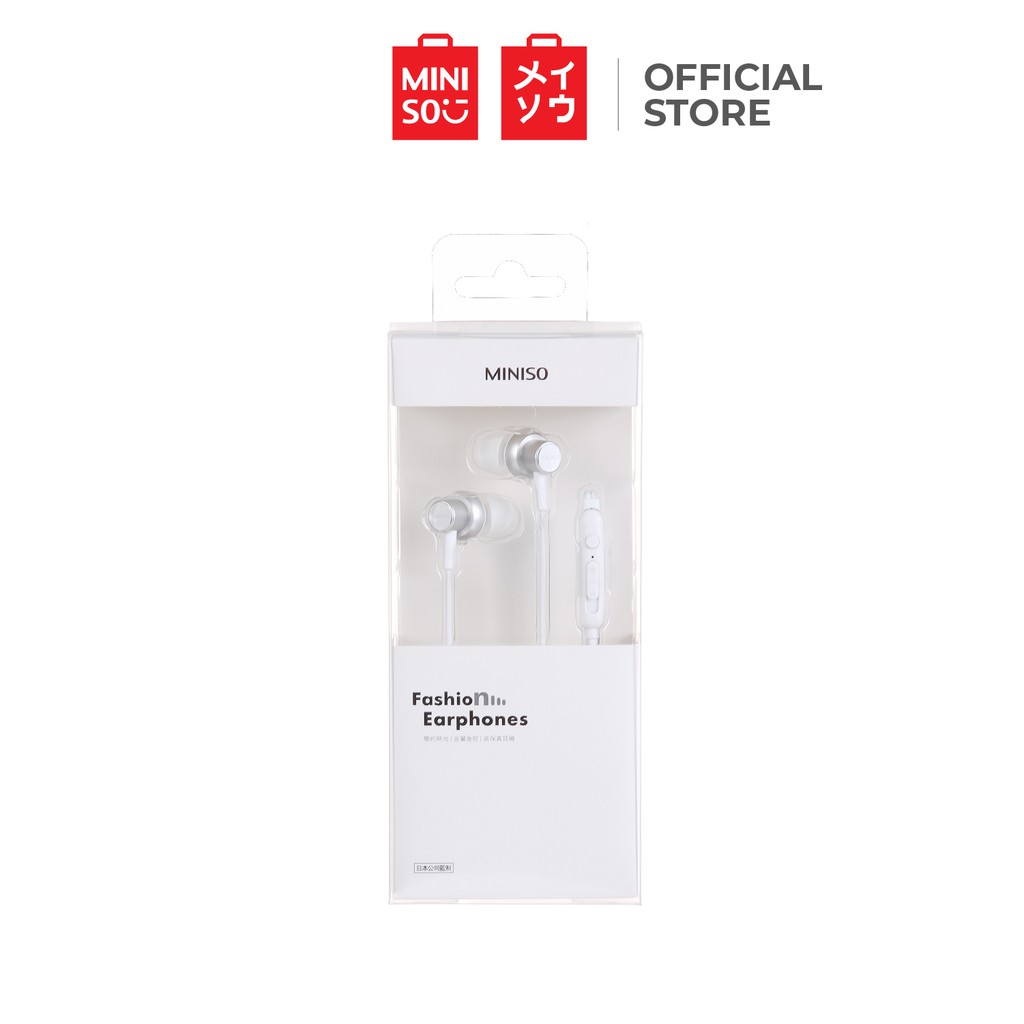 MINISO Fashion Wired In Ear Earphones (White) Shopee Philippines