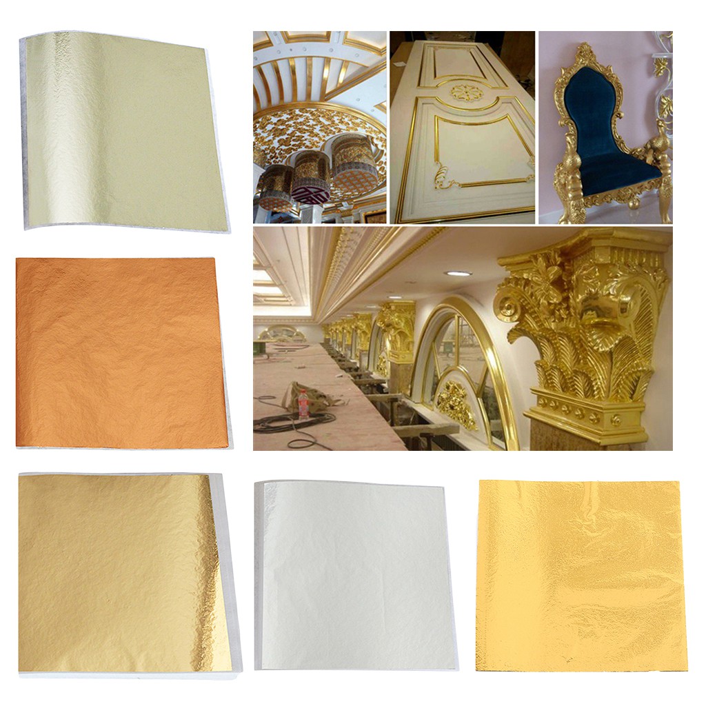 [SIMHOA2] 100 Gold Leaf Sheet Foil Paper For Resin Casting Gilding