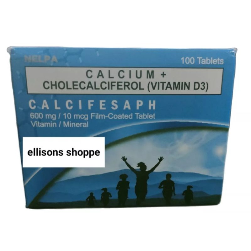 Calcifesaph Calcium 600mg + Cholecalciferol(Vitamin D3)10mcg Vitamin