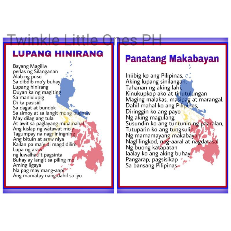 Filipino Lupang Hinirang Panunumpa Sa Watawat Panatang Makabayan Images