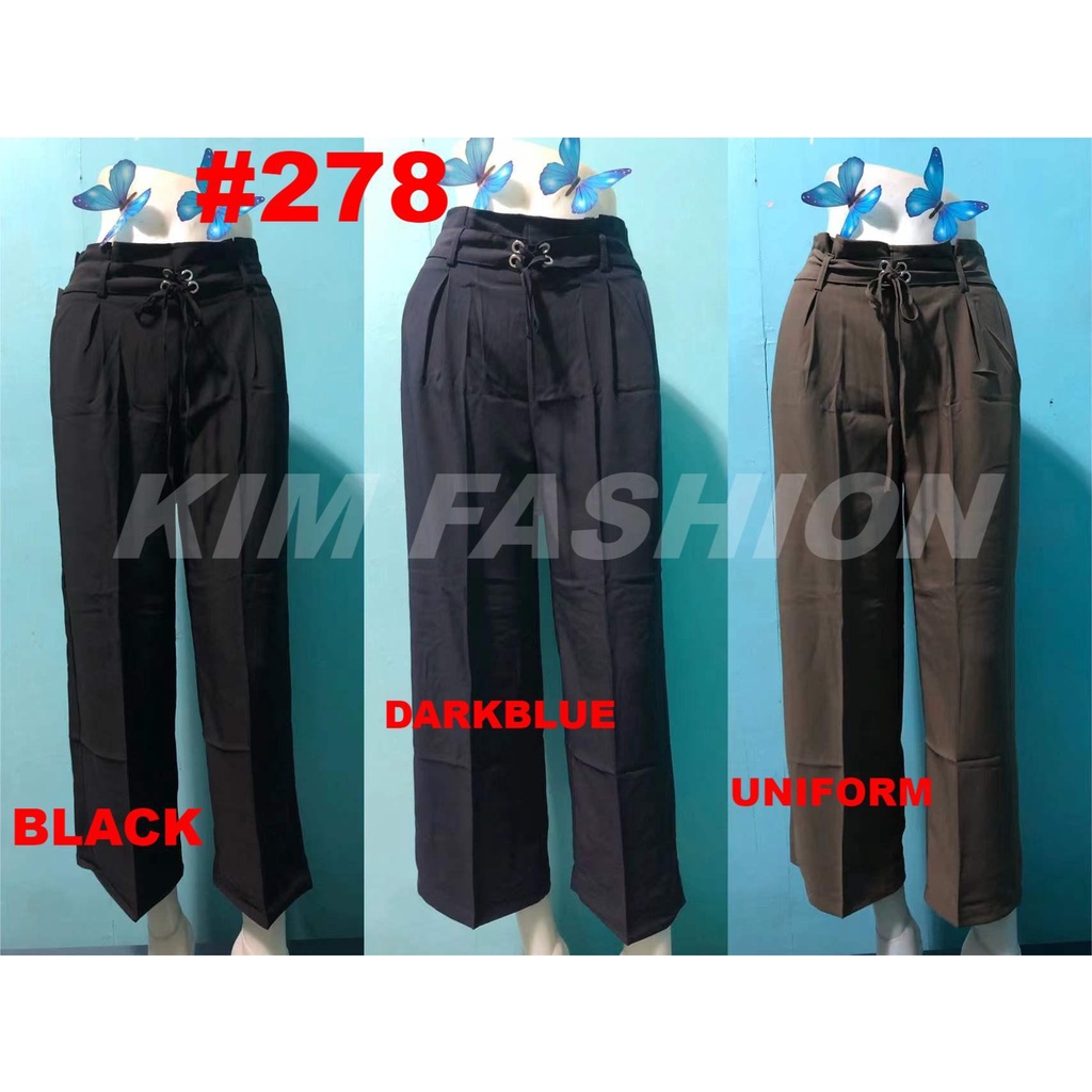 Formal Office wear Square Pants with self ribbonate belt lace ...