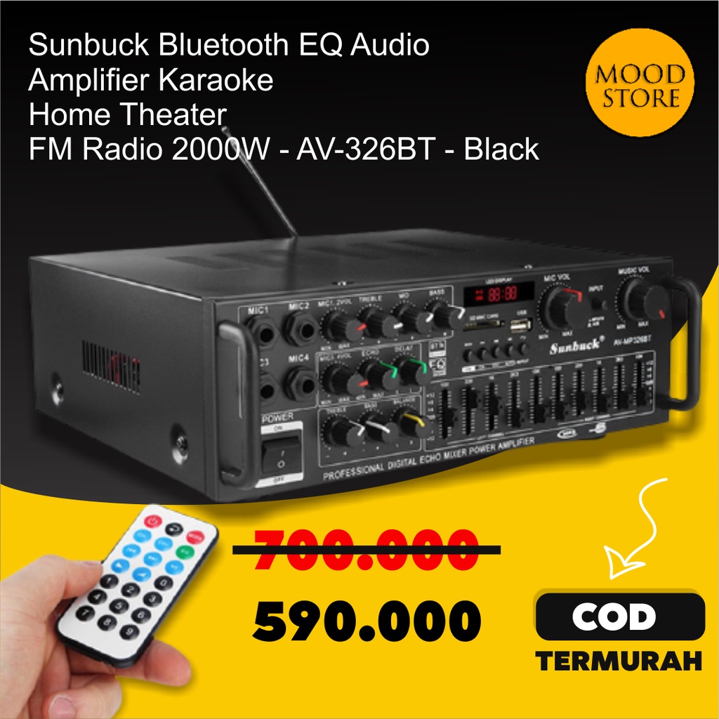 Sunbuck Bluetooth EQ Audio Amplifier Home Karaoke Home Theater FM Radio