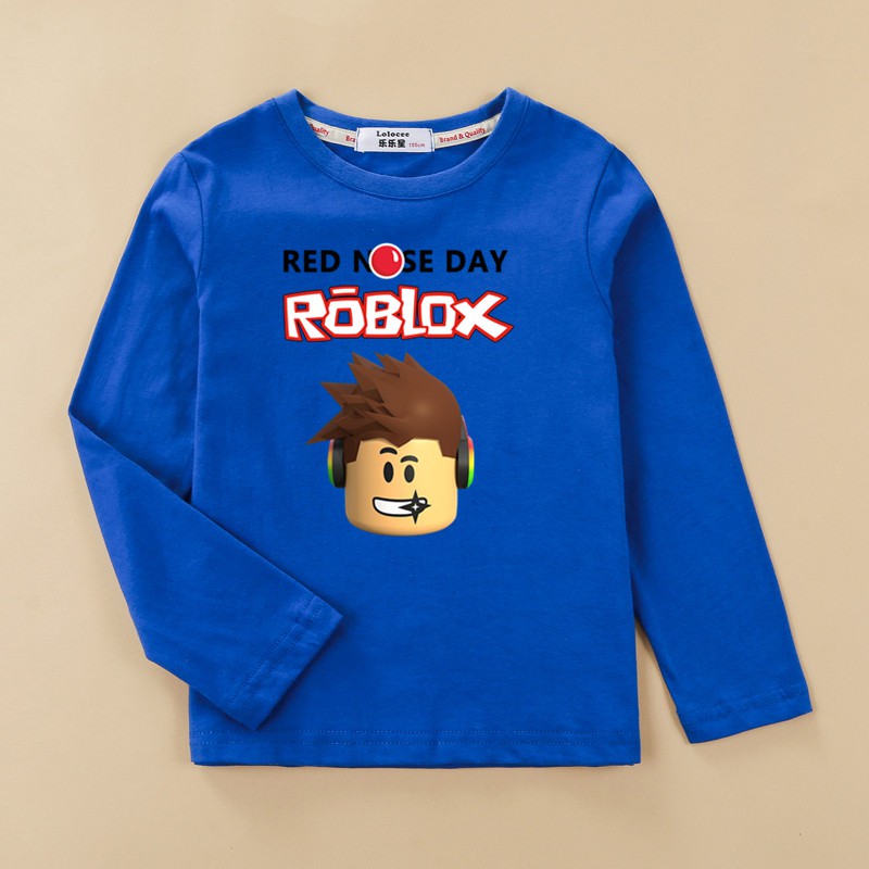 Kids Spring Clothes Roblox Boy Cartoon Tshirt Print Tops Shopee Philippines - pastel blue doll dress roblox