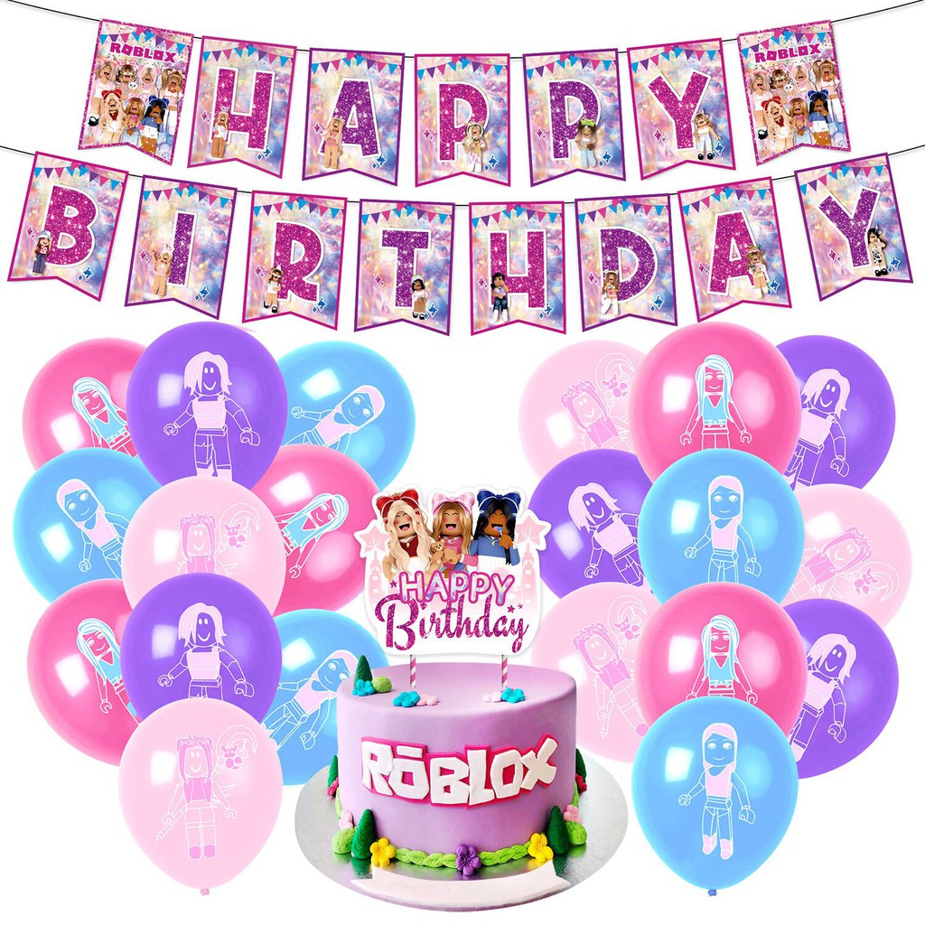 Roblox party supplies for girls, Roblox girl party supplies Set