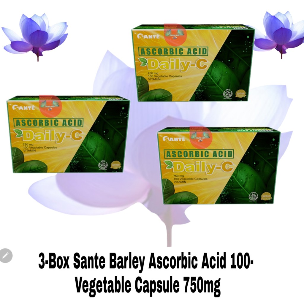 Sante Barley Daily C Ascorbic Acid Non Acidic Vitamin C 750mg 100