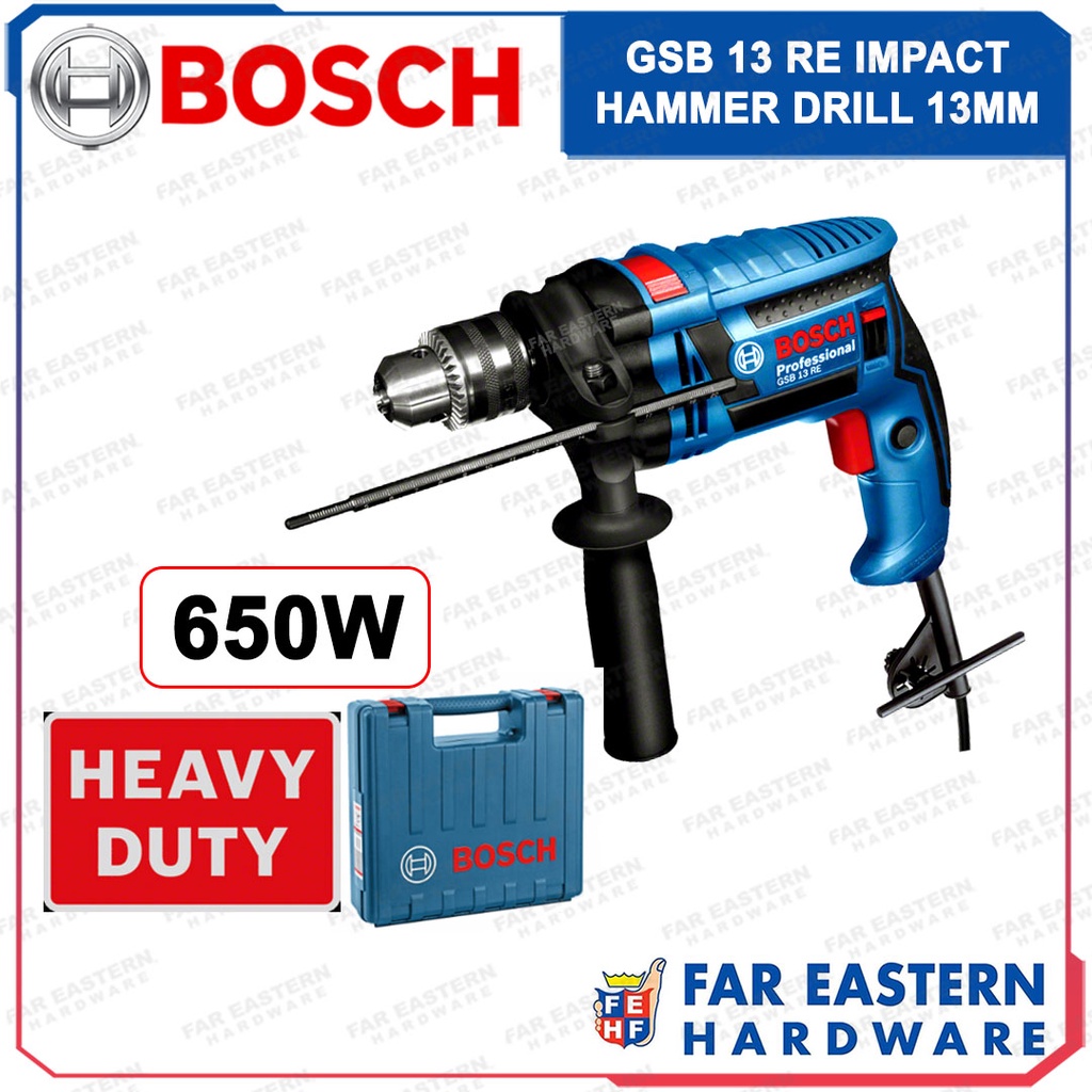 BOSCH GSB 13 RE Impact Hammer Drill K1 650W w/ Case RBPTCD Shopee