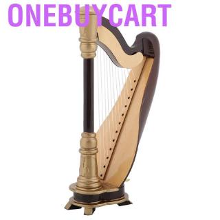 Onebuycart Exquisite Wooden Miniature Harp Model Mini Musical Instrument Home Office Decor #6