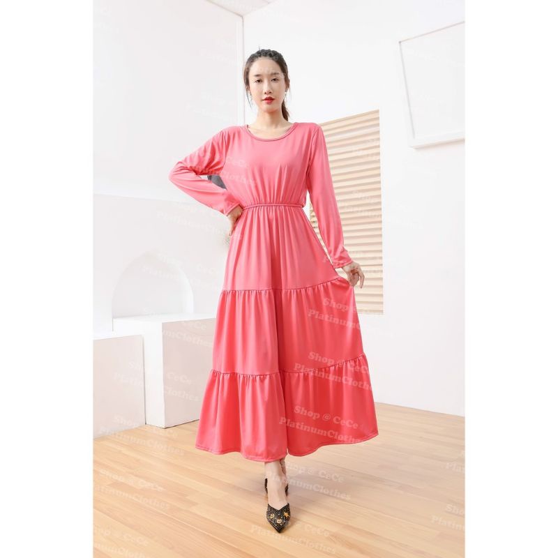 Jahara Long Sleeve Ruffle Modest Muslim Hijab Maxi Dress 2033 Shopee