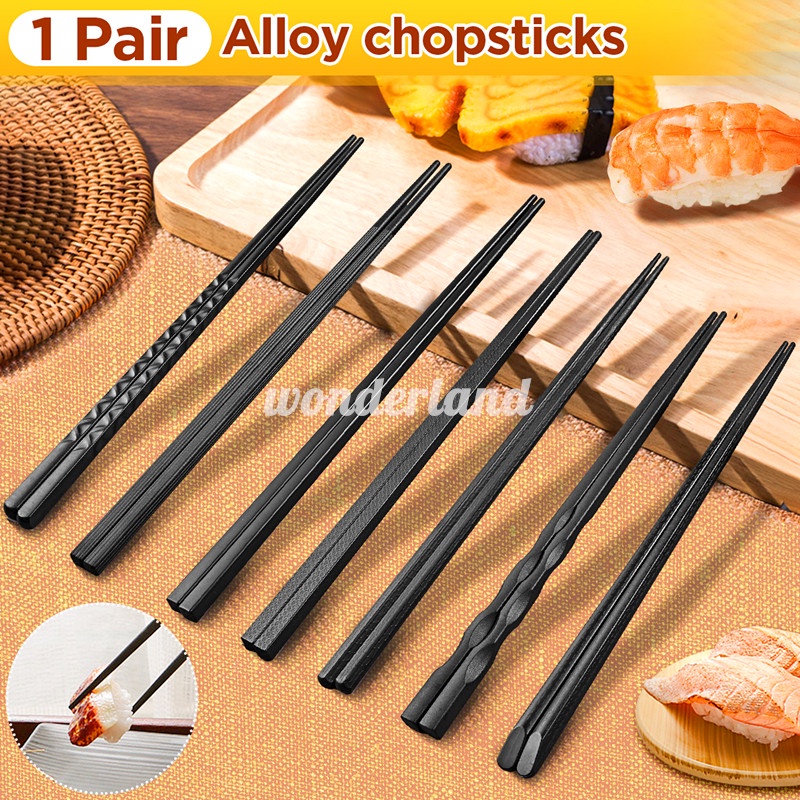 1/5/10 Pair Japanese Chopsticks Alloy Non-Slip Sushi Chopsticks Set Chinese Gift 