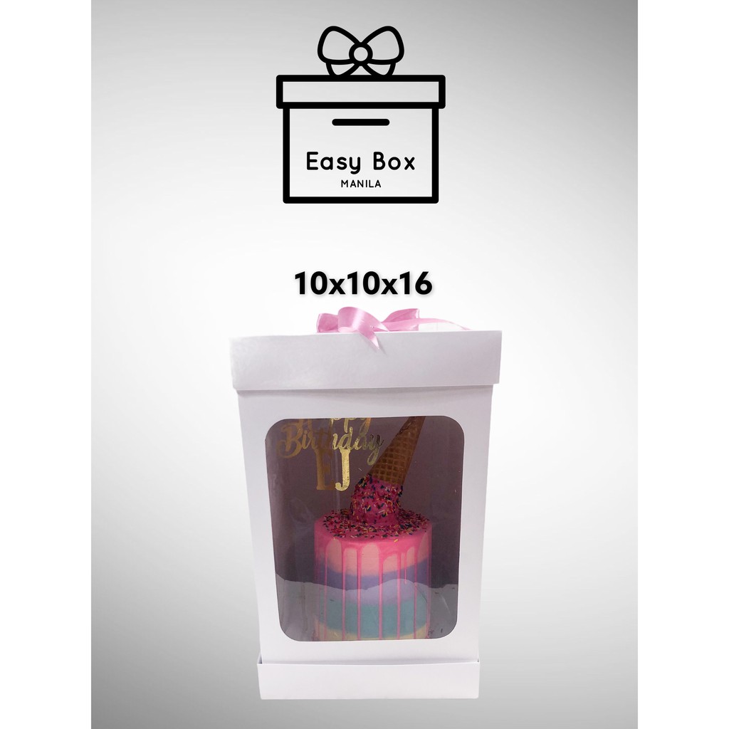 10”x10”x16” SUPER TALL Cake Box (White) Shopee Philippines