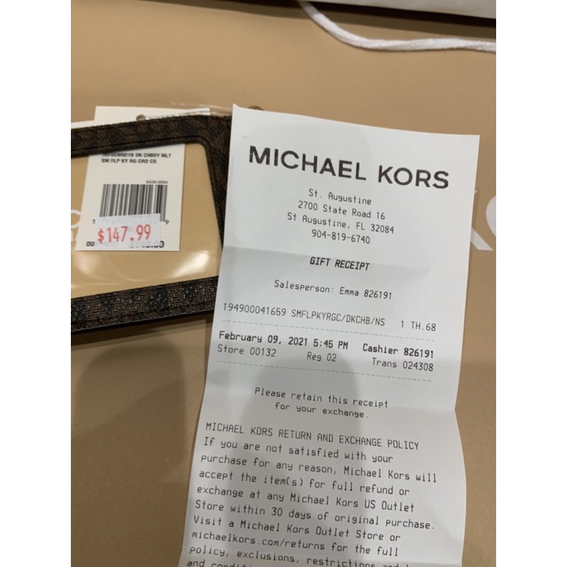 Original Michael Kors Kala Small Signature Leather Flap Key Ring ID Card  Case with receipt | Shopee Philippines